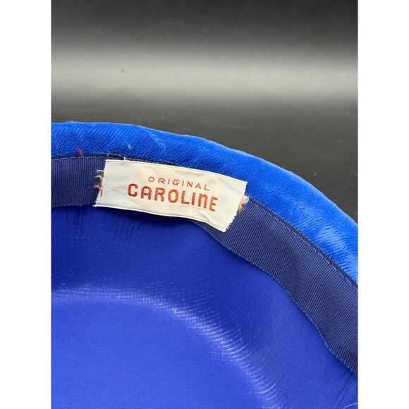 Original Caroline Vintage Hat Blue Velour with small Veil 1960's Pork Pie Style - Picture 5 of 5